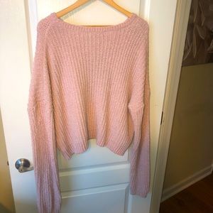 Forever 21 3XL blush Pink Crop Knit Sweater